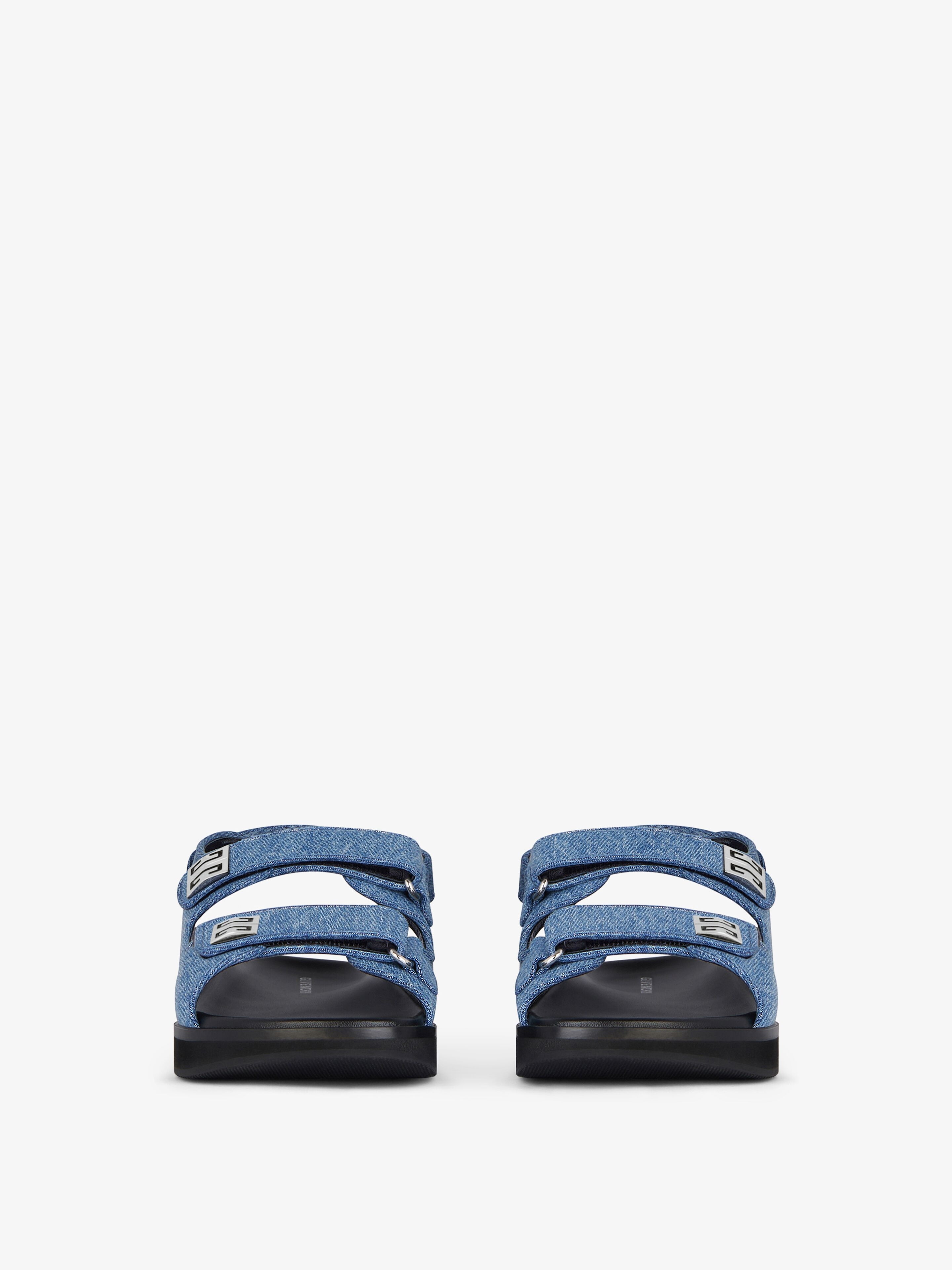 サンダル・ミュール GIVENCHY SS25 Denim 4G sandals (BE3087E2BP 401) Givenchy 4G Sandals in Denim | Saks Fifth Avenue