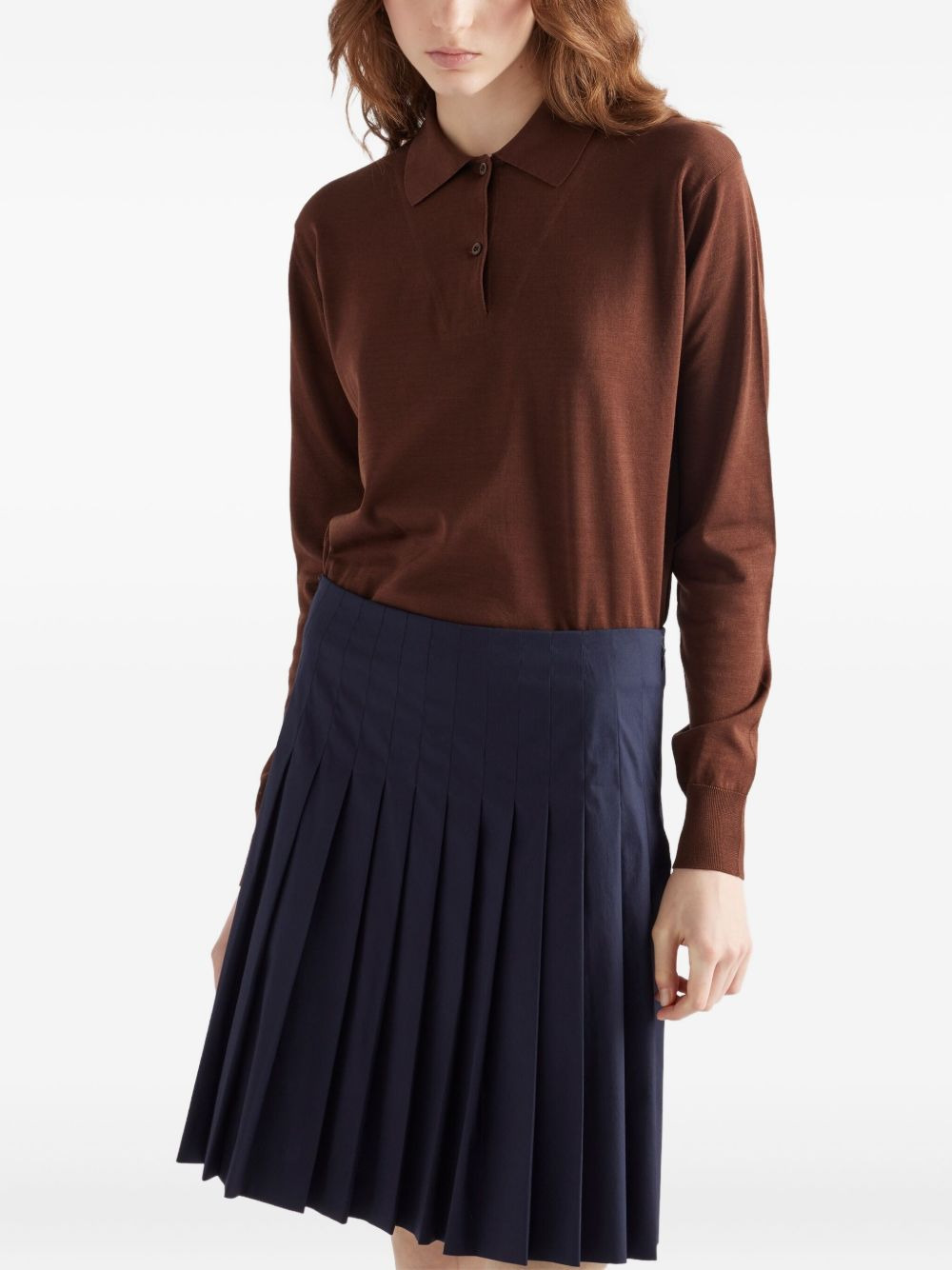 polo-neck ribbed-knit sweater - 4