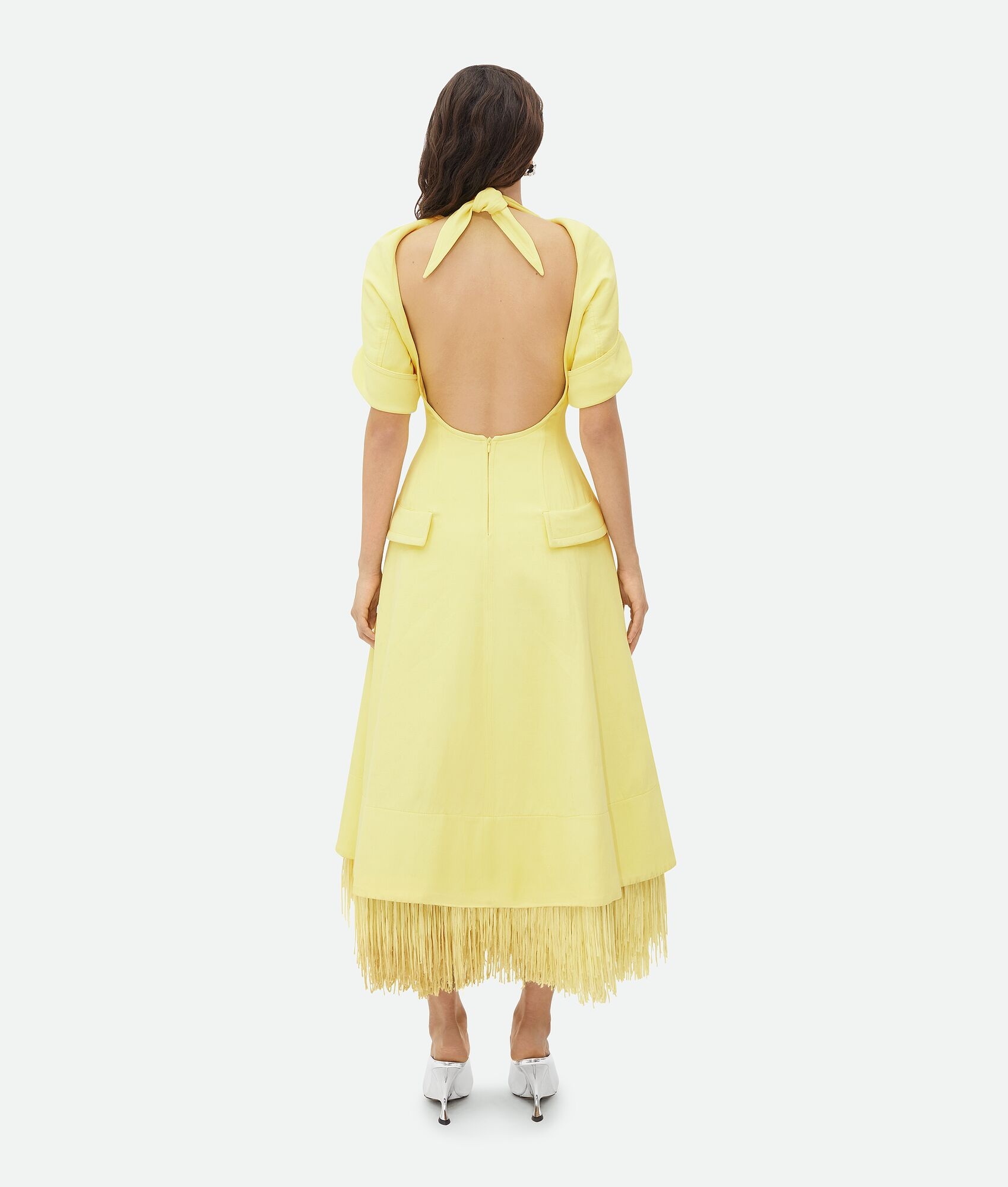 Fluid Viscose And Linen Midi Dress - 3