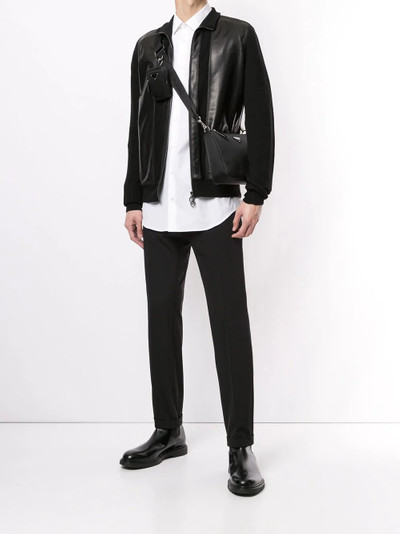 Salvatore Ferragamo leather-panelled bomber jacket outlook