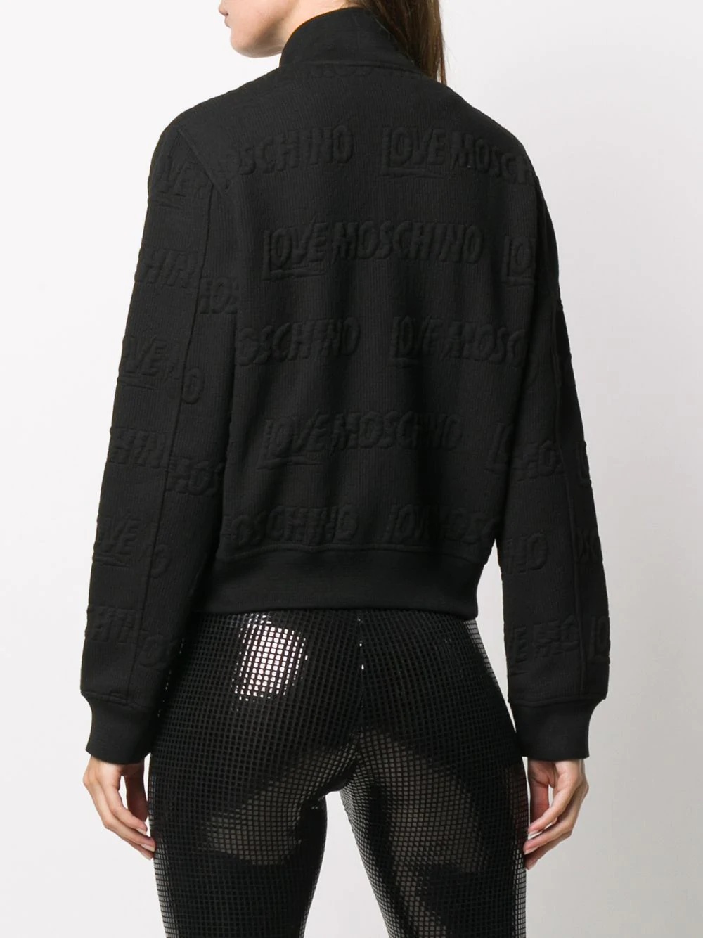 zipped knitted logo jumper - 4