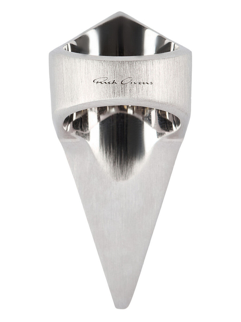 Rick Owens Silver Hollywood Pyramid Ring outlook
