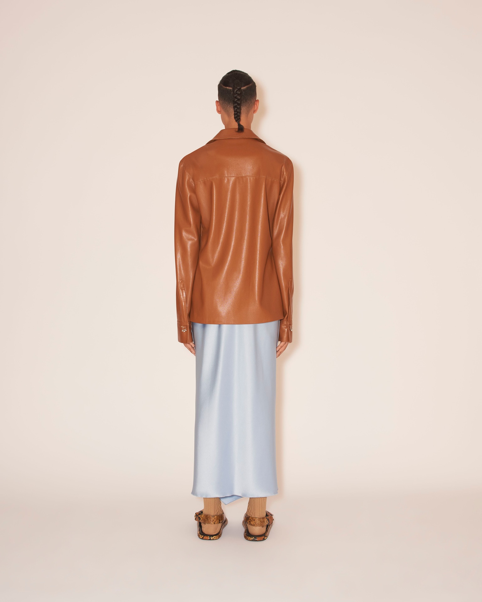 ELIDA - OKOBOR™ alt-leather shirt - Tobacco - 6
