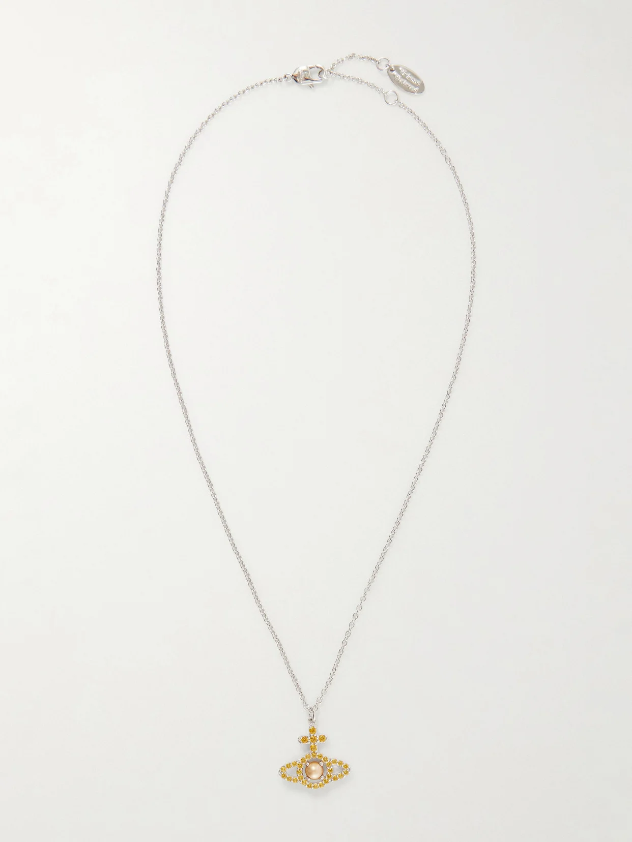 Olympia Platinum, Crystal And Pearl Necklace - 1