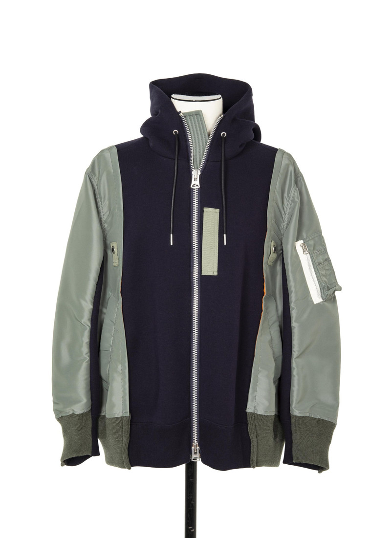 Nylon Twill x Sponge Sweat Hoodie 1