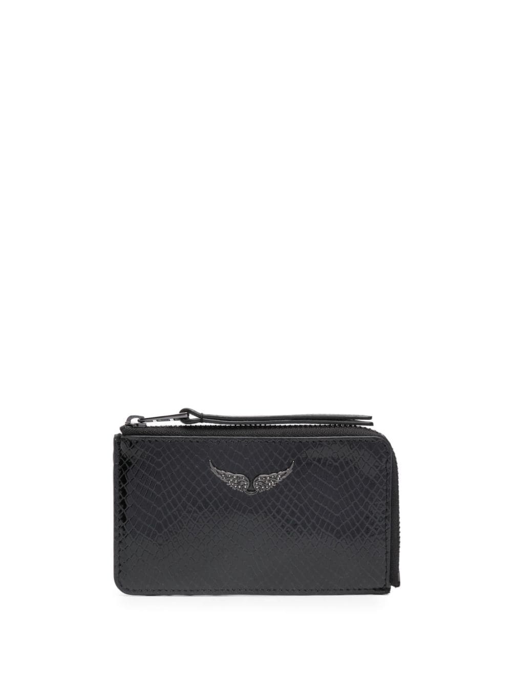 glossy python-effect cardholder - 1