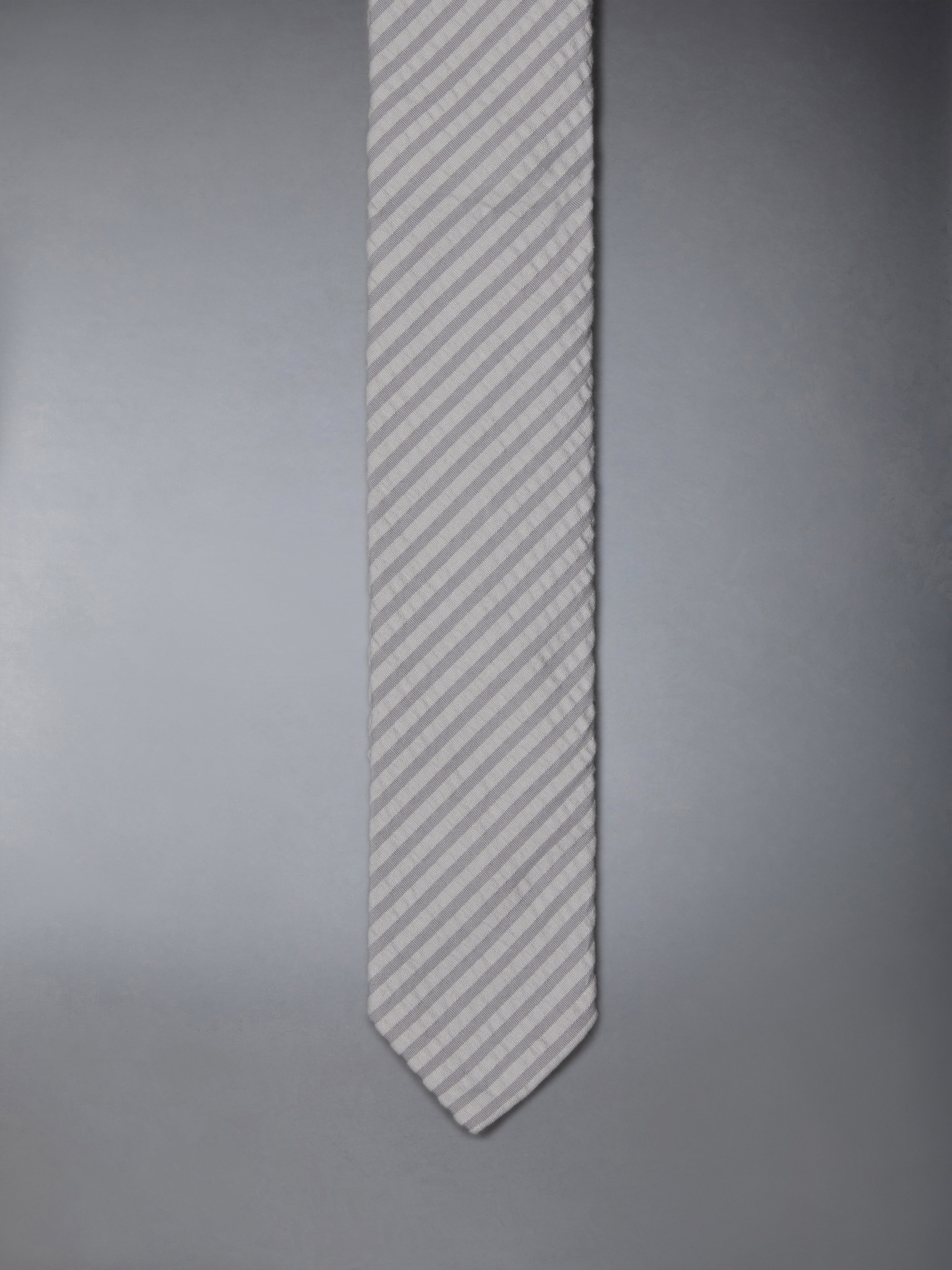 stripe seersucker-texture cotton tie - 4