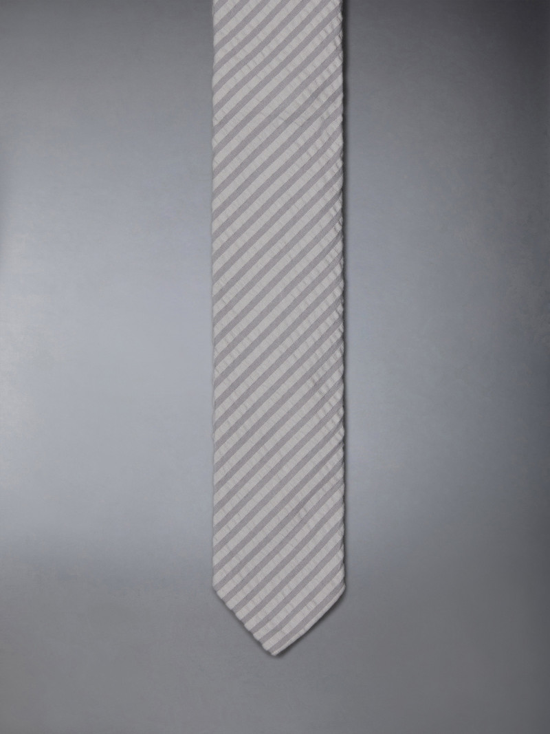stripe seersucker-texture cotton tie 4