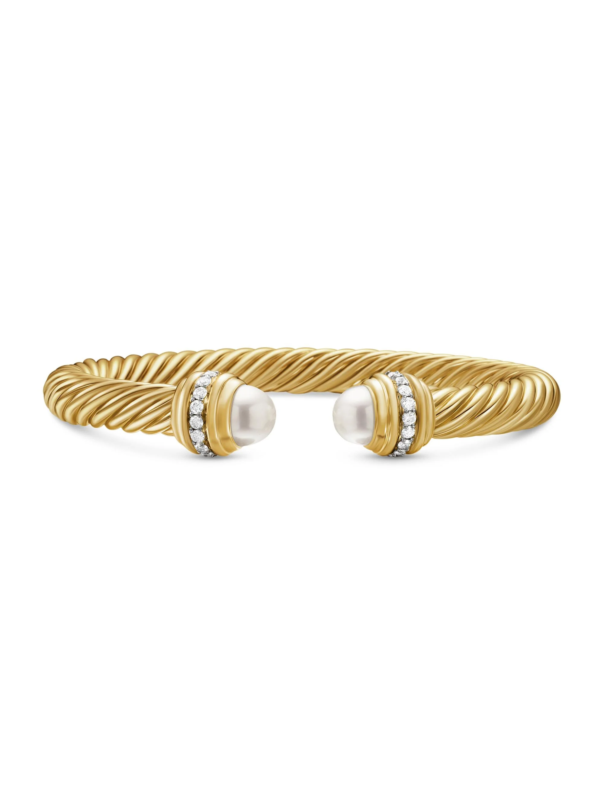 Women's Classic Cablespira Bracelet in 18K Yellow Gold - Pearl - 1