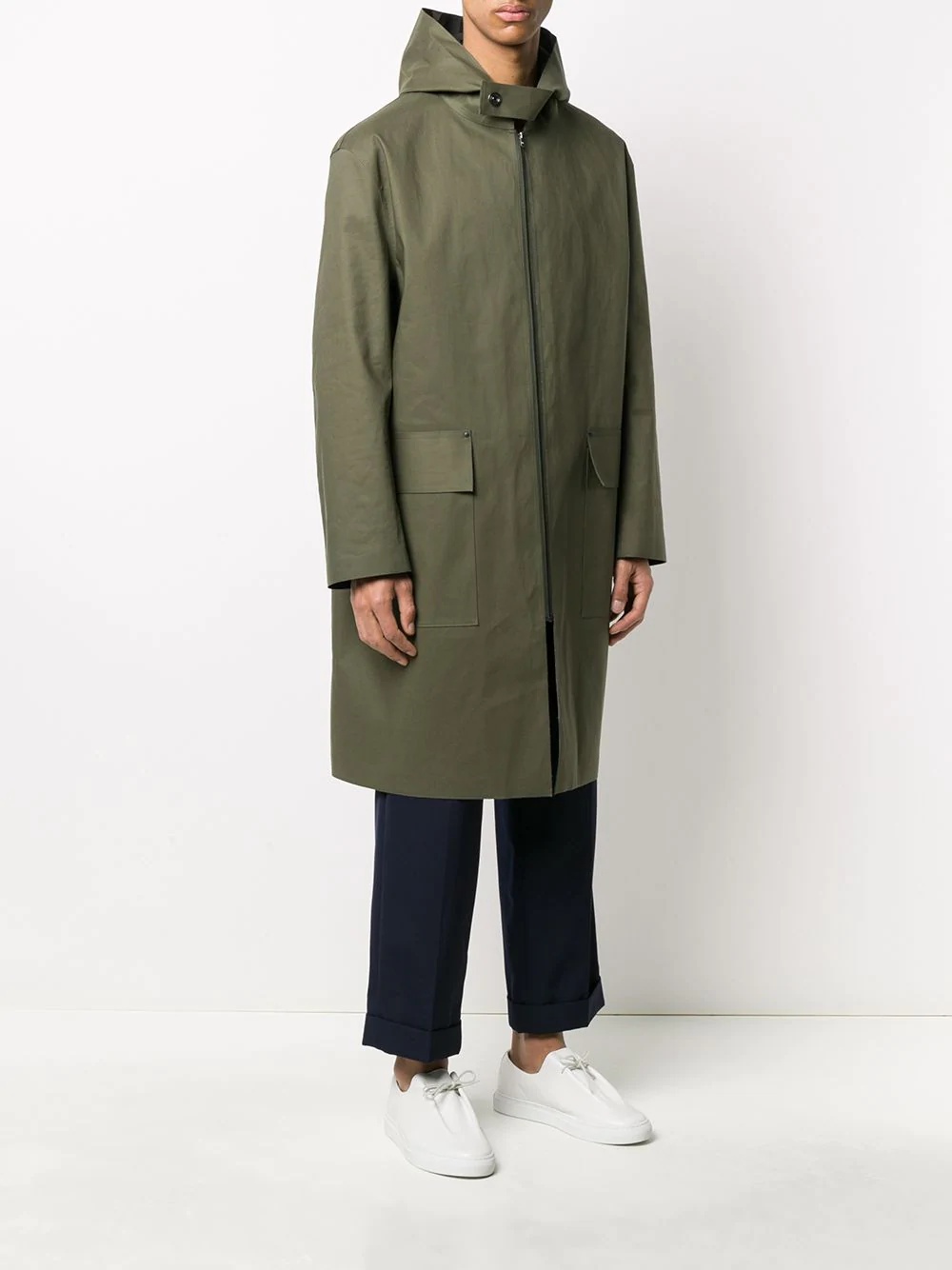 Eldrick raw edge bonded hooded coat - 3