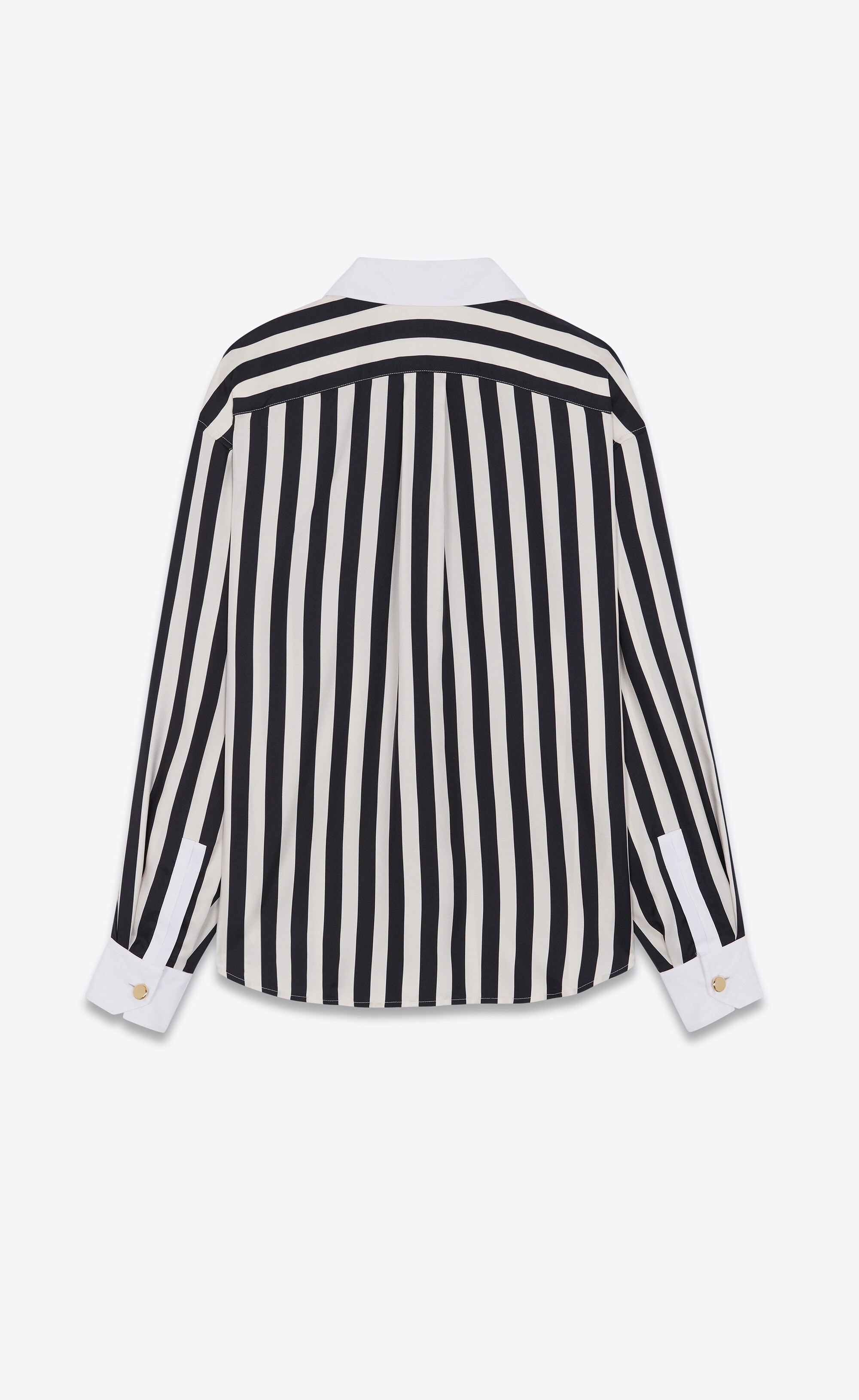 oversized shirt in striped silk twill - 2