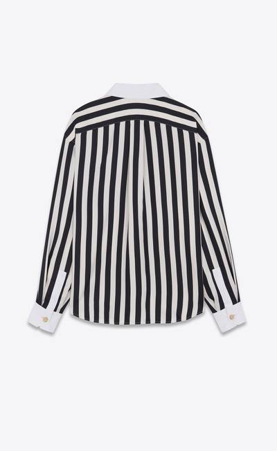 SAINT LAURENT oversized shirt in striped silk twill outlook