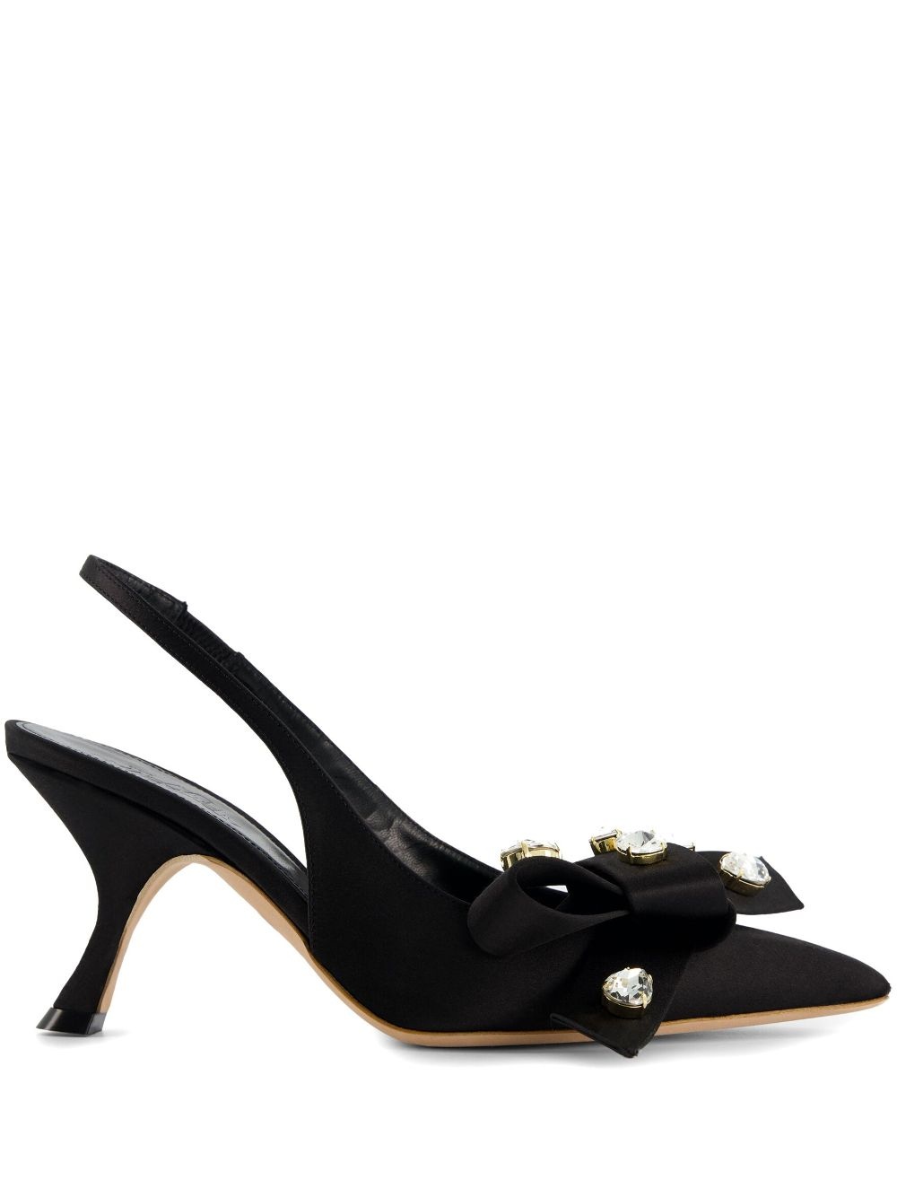 75mm bow-detailing slingback pumps - 1
