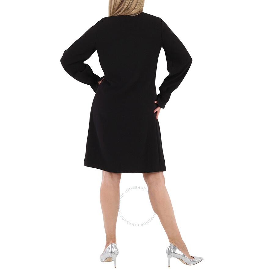 Chloe Ladies Black Pussy Bow Scallop Shift Dress - 6