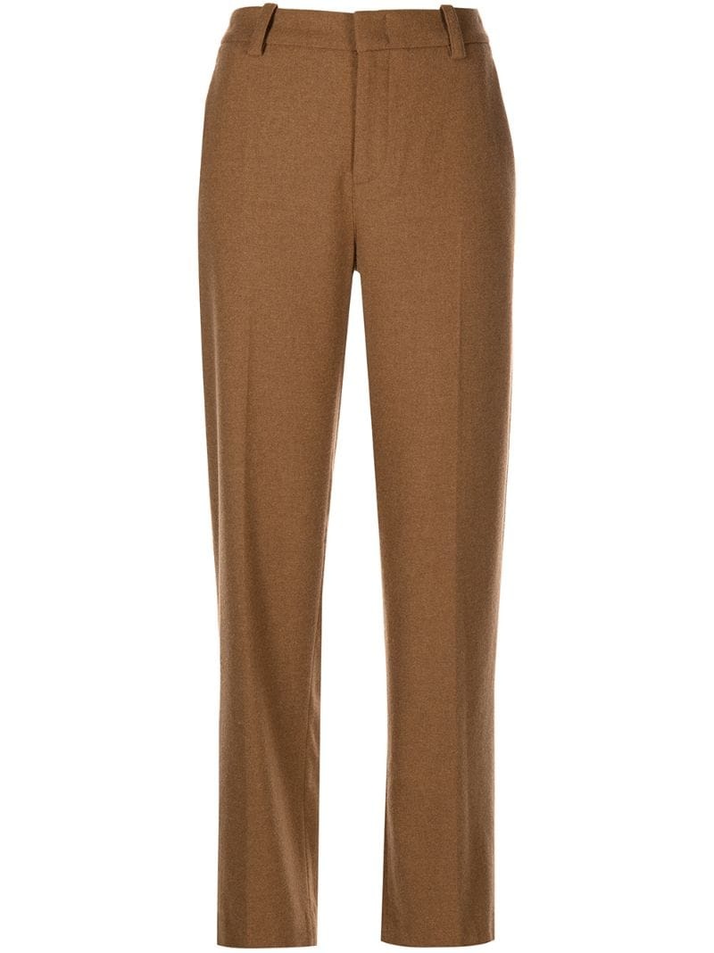 flannel straight-leg trousers - 1