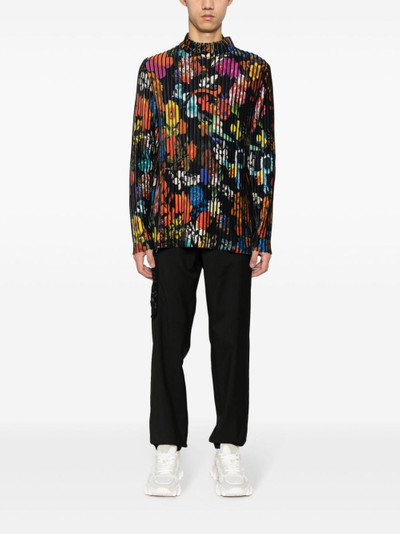 Moschino floral-print seamed jumper outlook