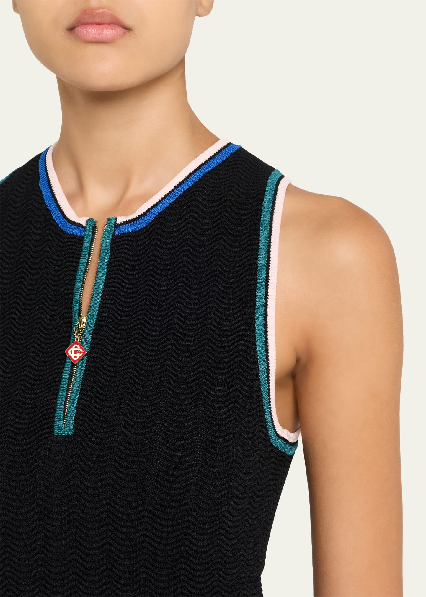 Wave Knit Sleeveless Mini Dress - 5
