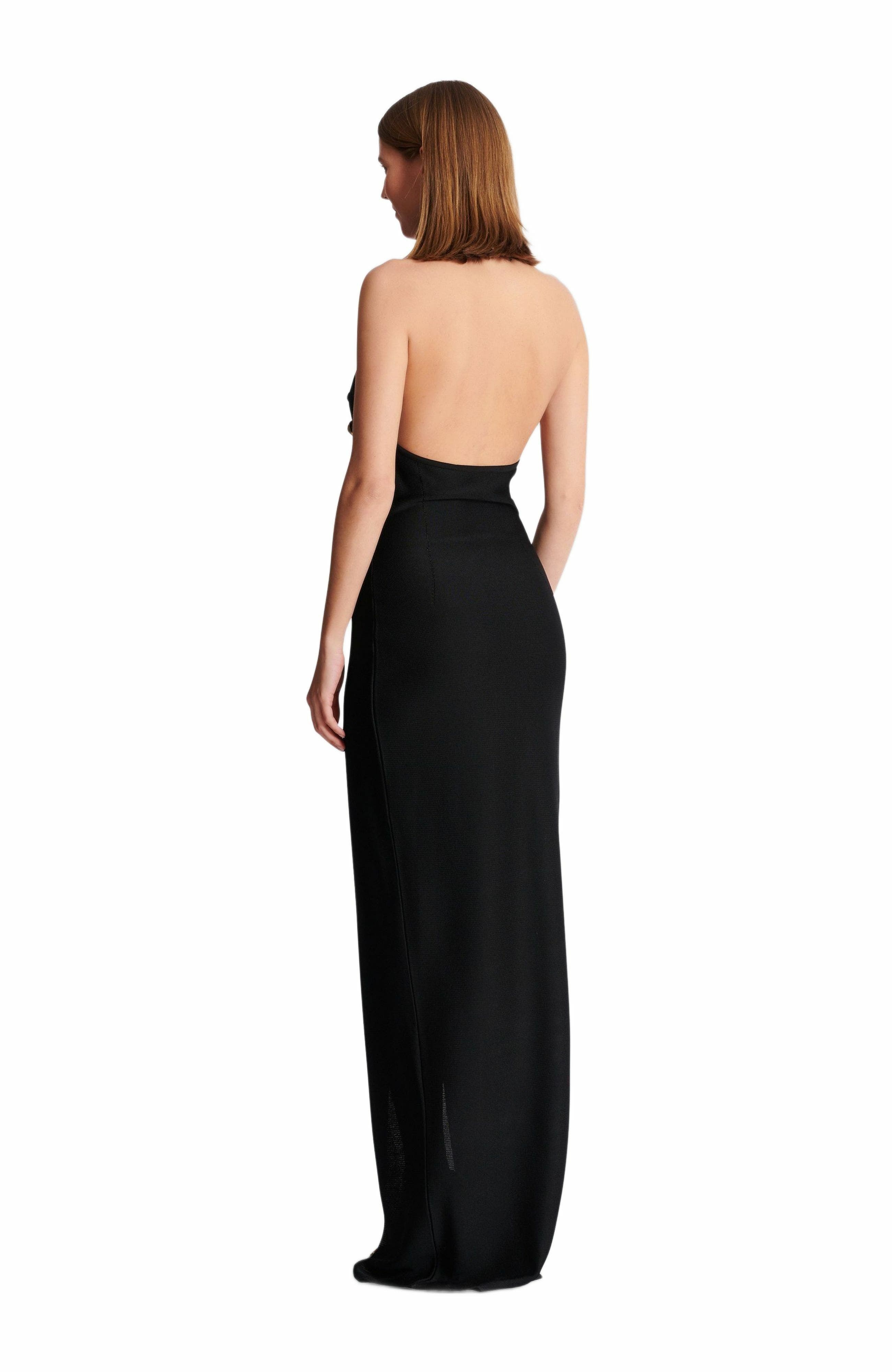 Balmain Long halterneck knit dress in Black at Nordstrom - 3