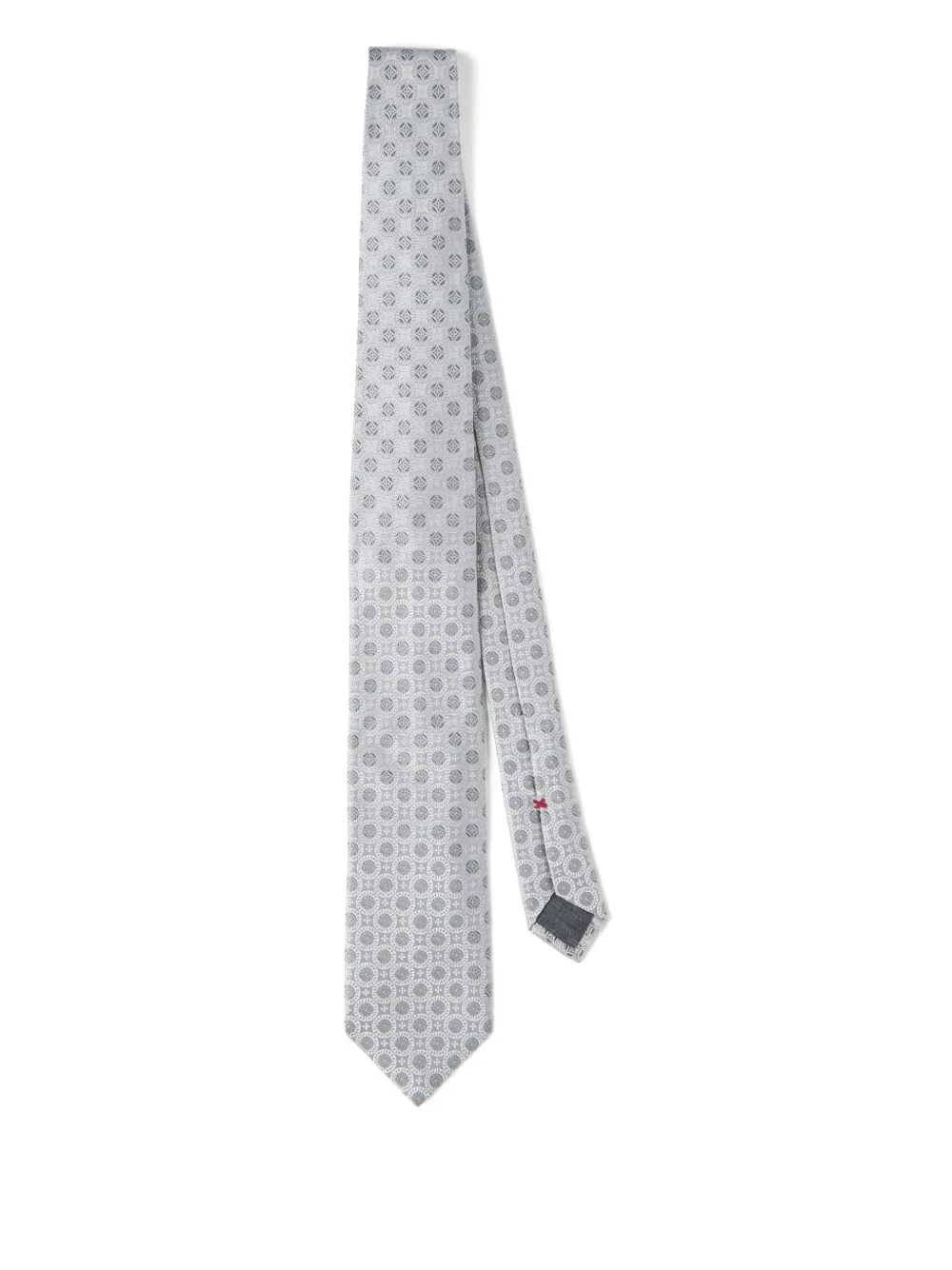 geometric-patterned silk tie - 1