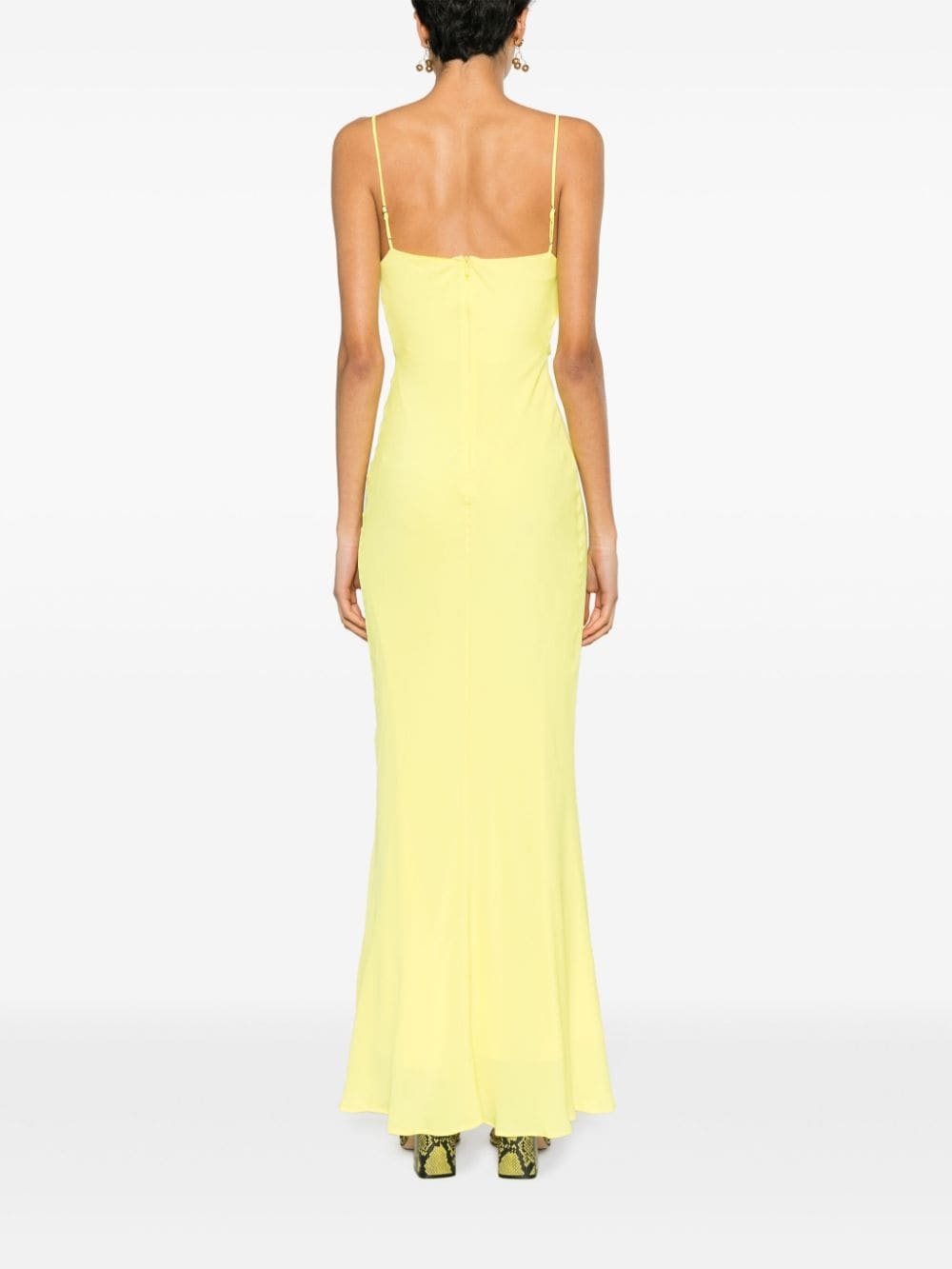 knot-detailed long-length dress - 4