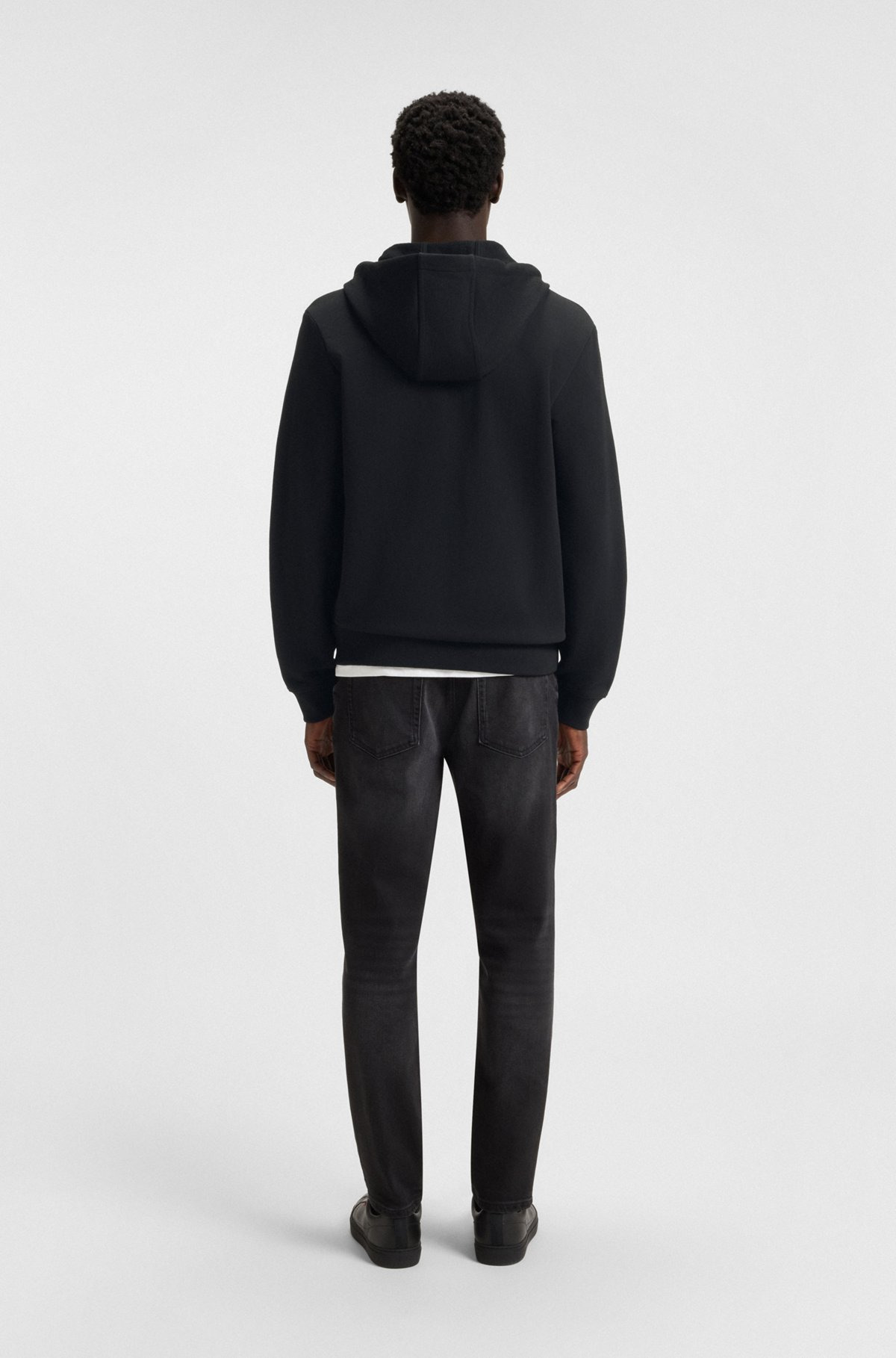 REGULAR-FIT HOODIE IN FRENCH TERRY WITH LOGO LABEL - 3