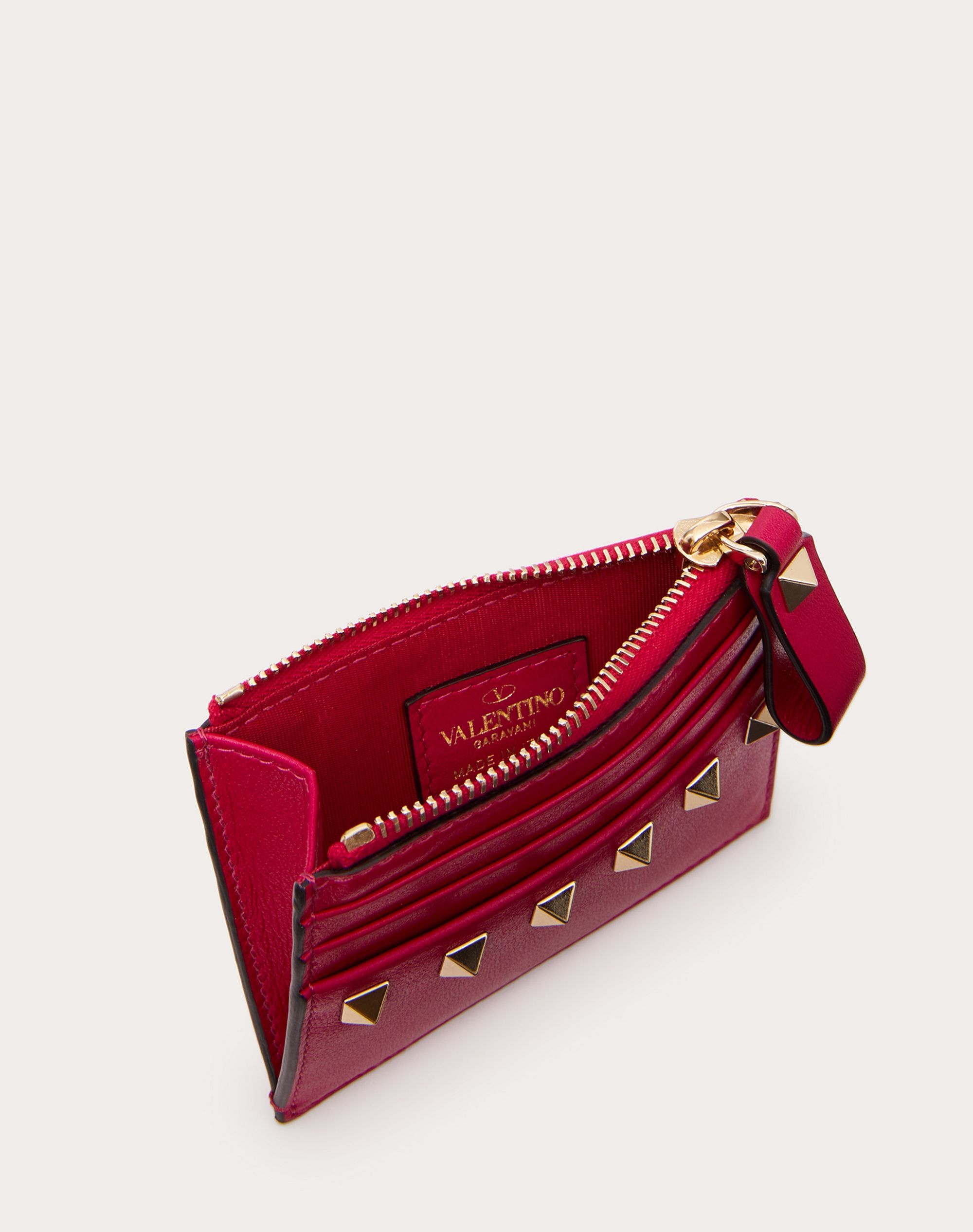 ROCKSTUD CALFSKIN CARDHOLDER WITH ZIPPER - 5