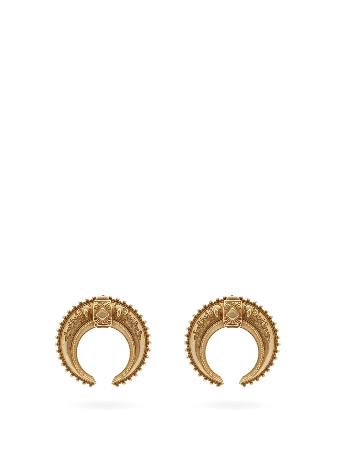 Crescent moon clip earrings - 1