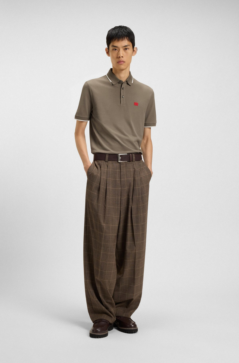 HUGO SLIM-FIT POLO SHIRT WITH RED LOGO LABEL outlook