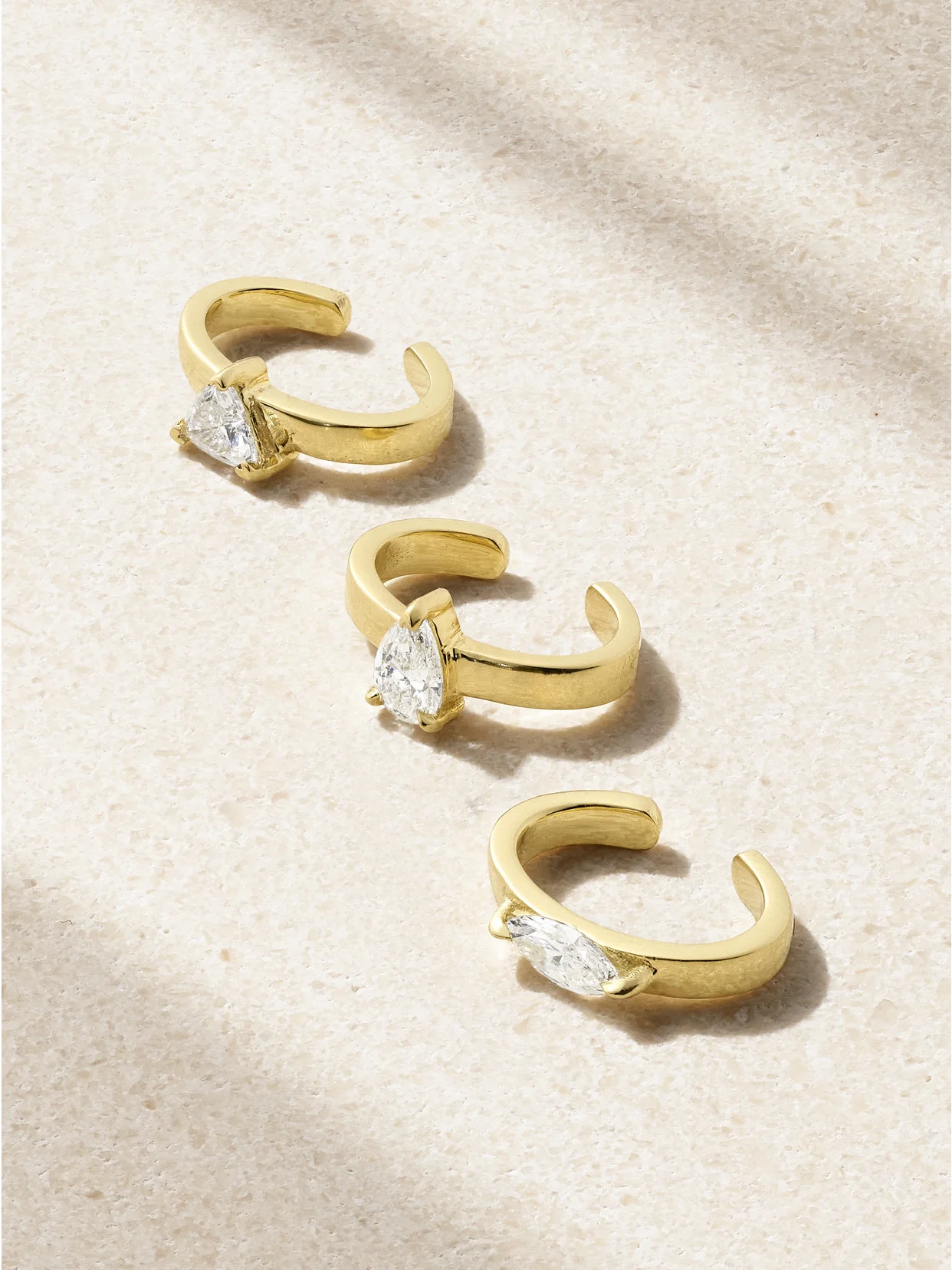 Set Of Three 18-karat Gold Diamond Ear Cuffs - 1