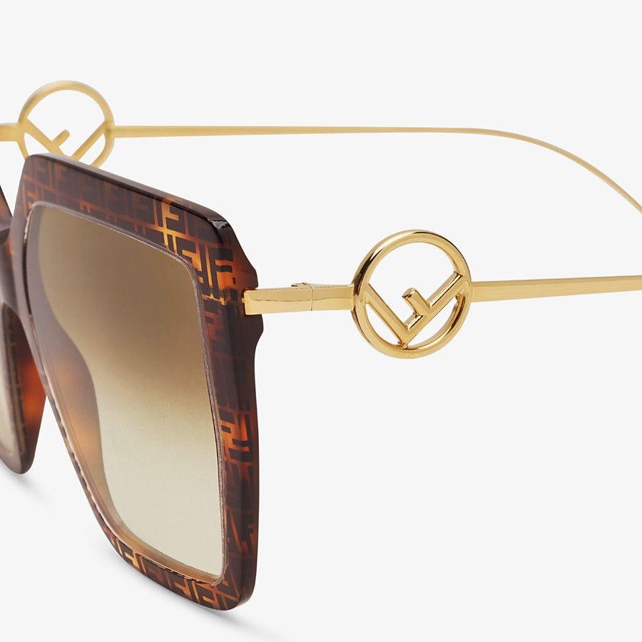 FF Havana acetate and metal sunglasses - 3