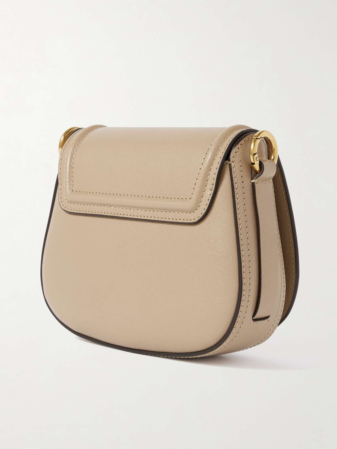 Horse Medal small textured-leather shoulder bag Beige - 3