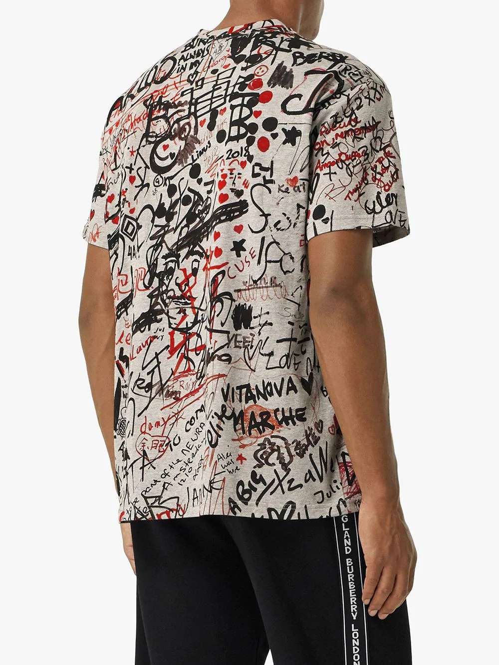 graffiti print oversized T-shirt - 4