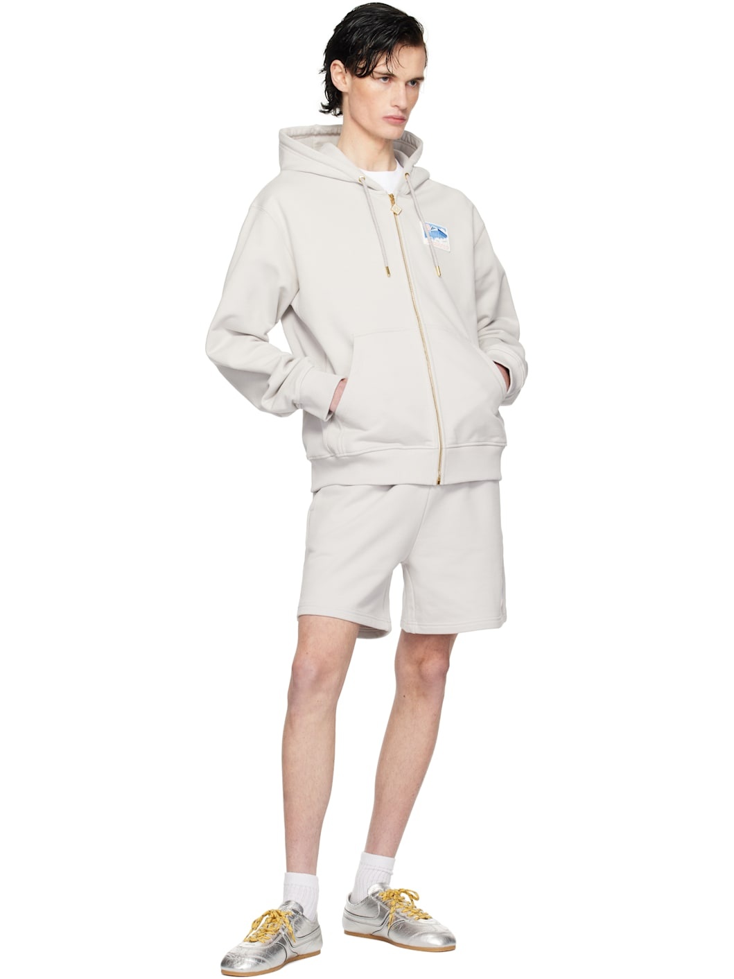 Gray Greek Temple Shorts - 4