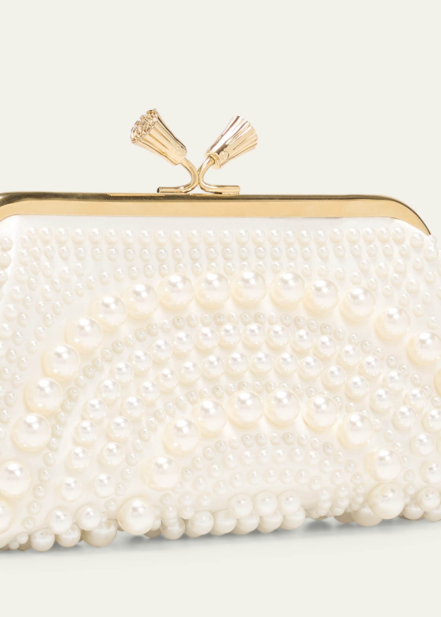 Maud Pearly Embellished Satin Clutch Bag - 3