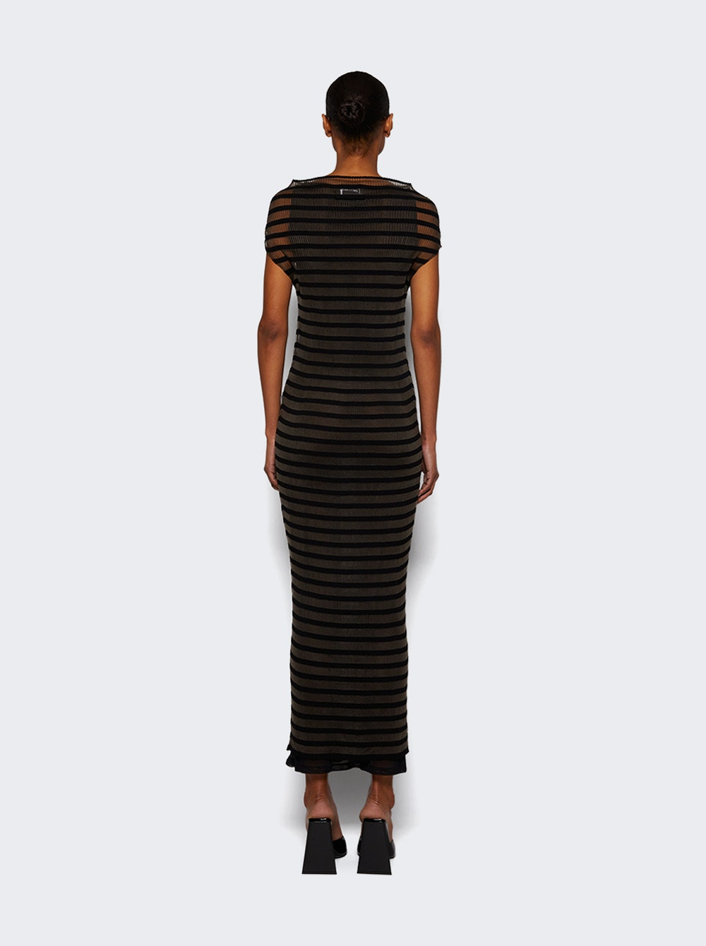 Marinière Striped Long Dress Black - 4