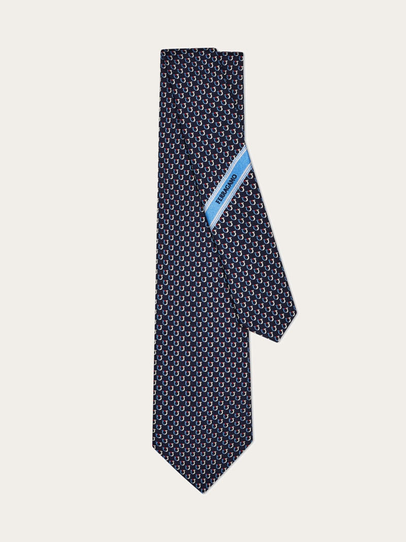 Bicolor Gancini jacquard tie 3
