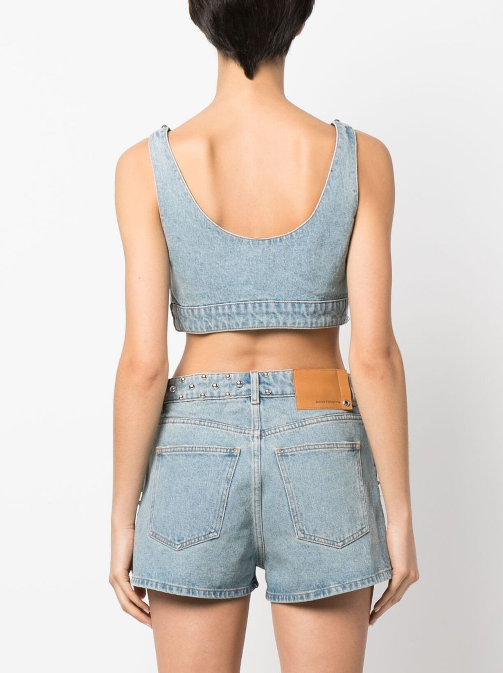 studded denim bralette - 4