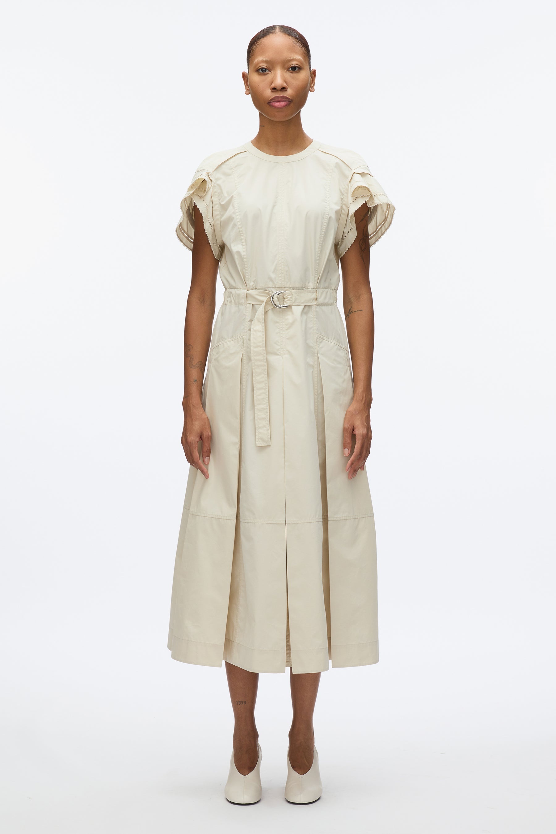Cascade Petal Sleeve Shirt Dress - 2