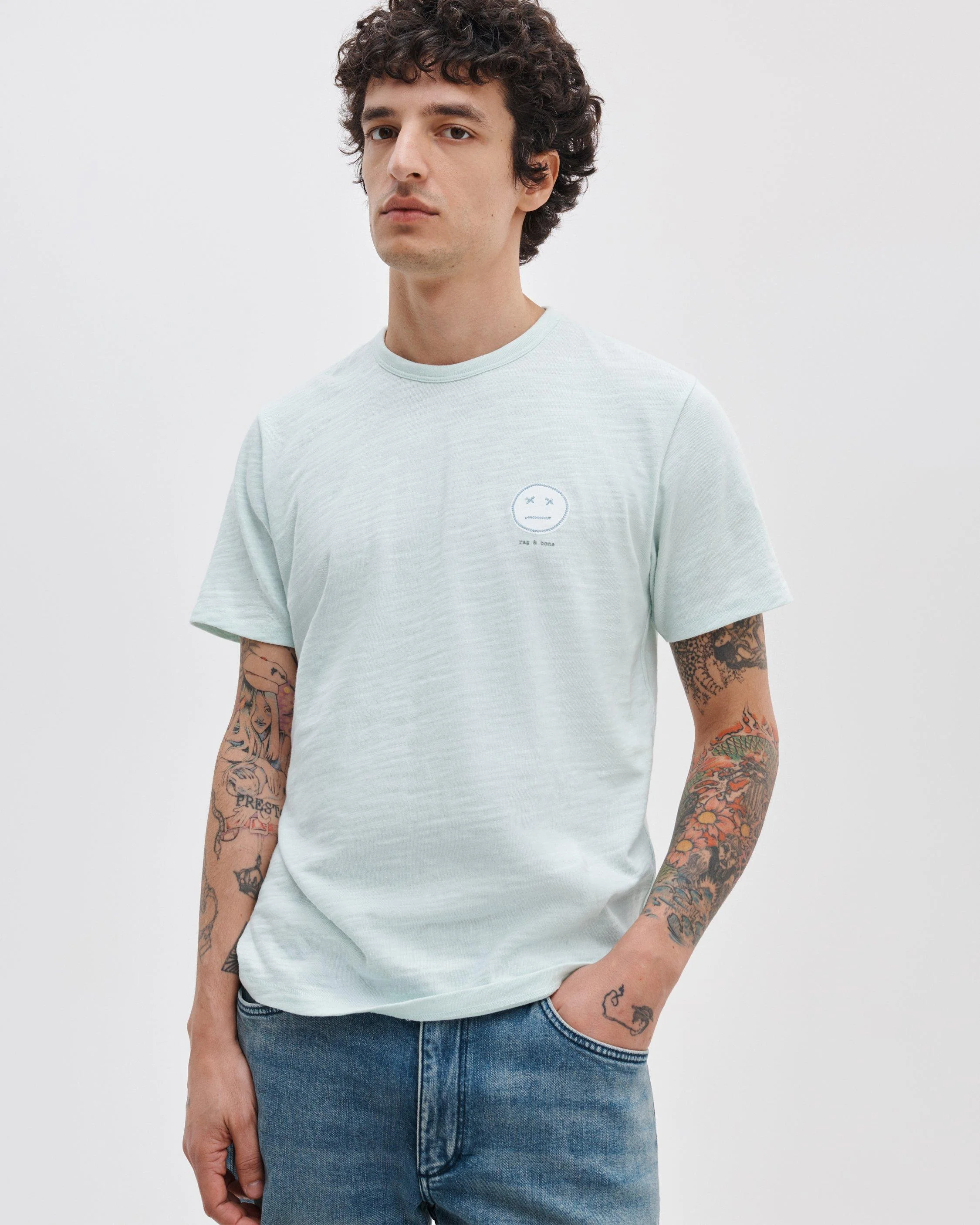 Sour Face Embroidered Tee Classic Flame - 1