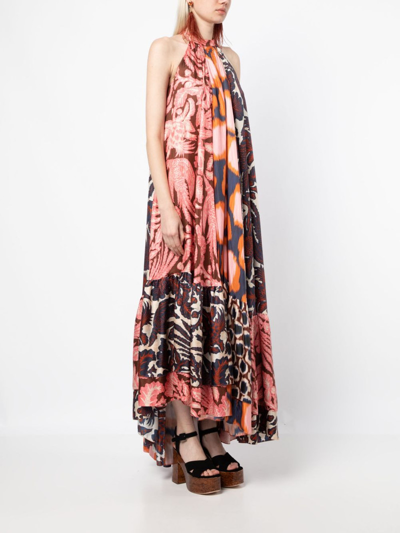 graphic-print halterneck silk maxi dress 3