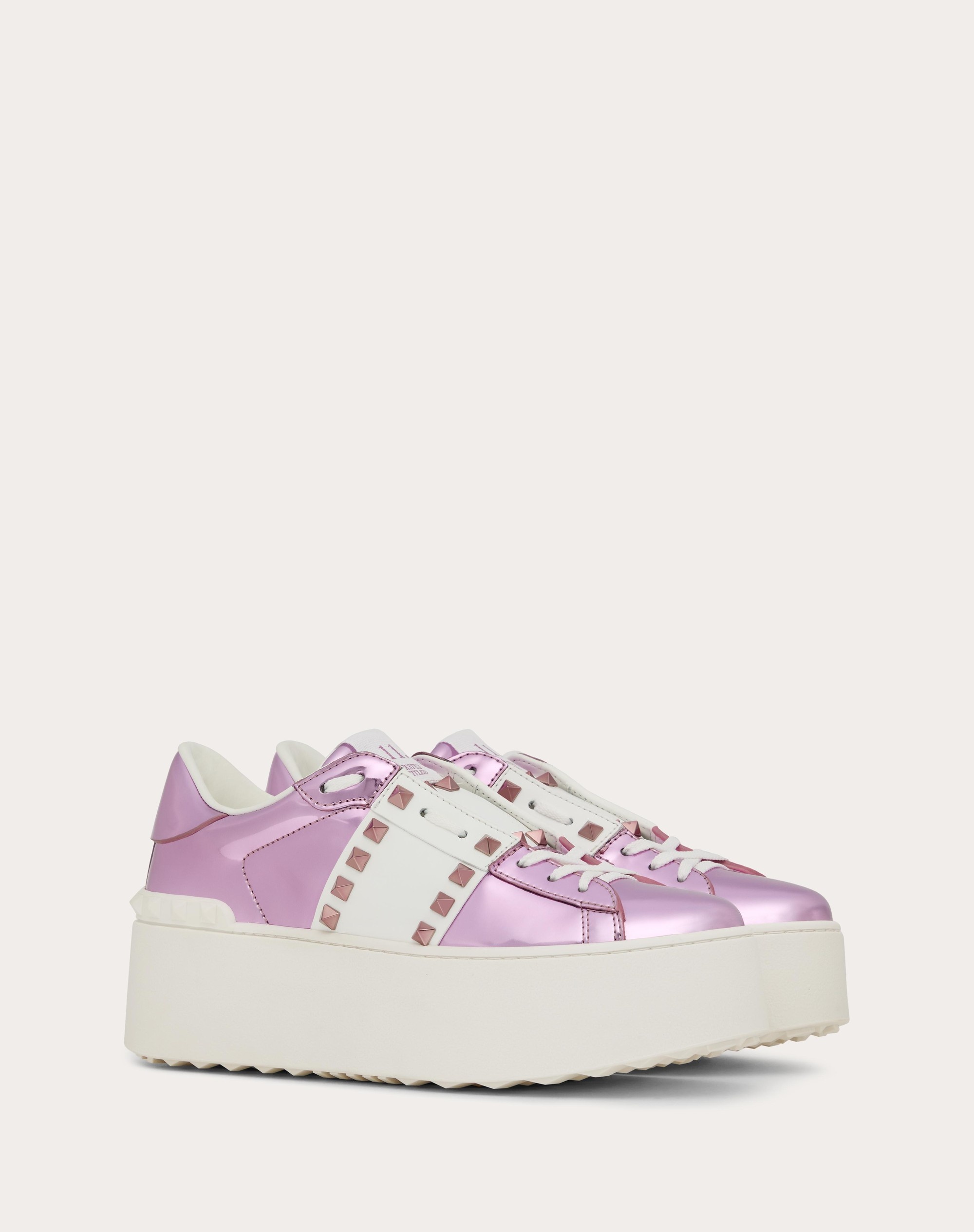 FLATFORM ROCKSTUD UNTITLED MIRROR-EFFECT TRAINER WITH CALFSKIN BAND - 2