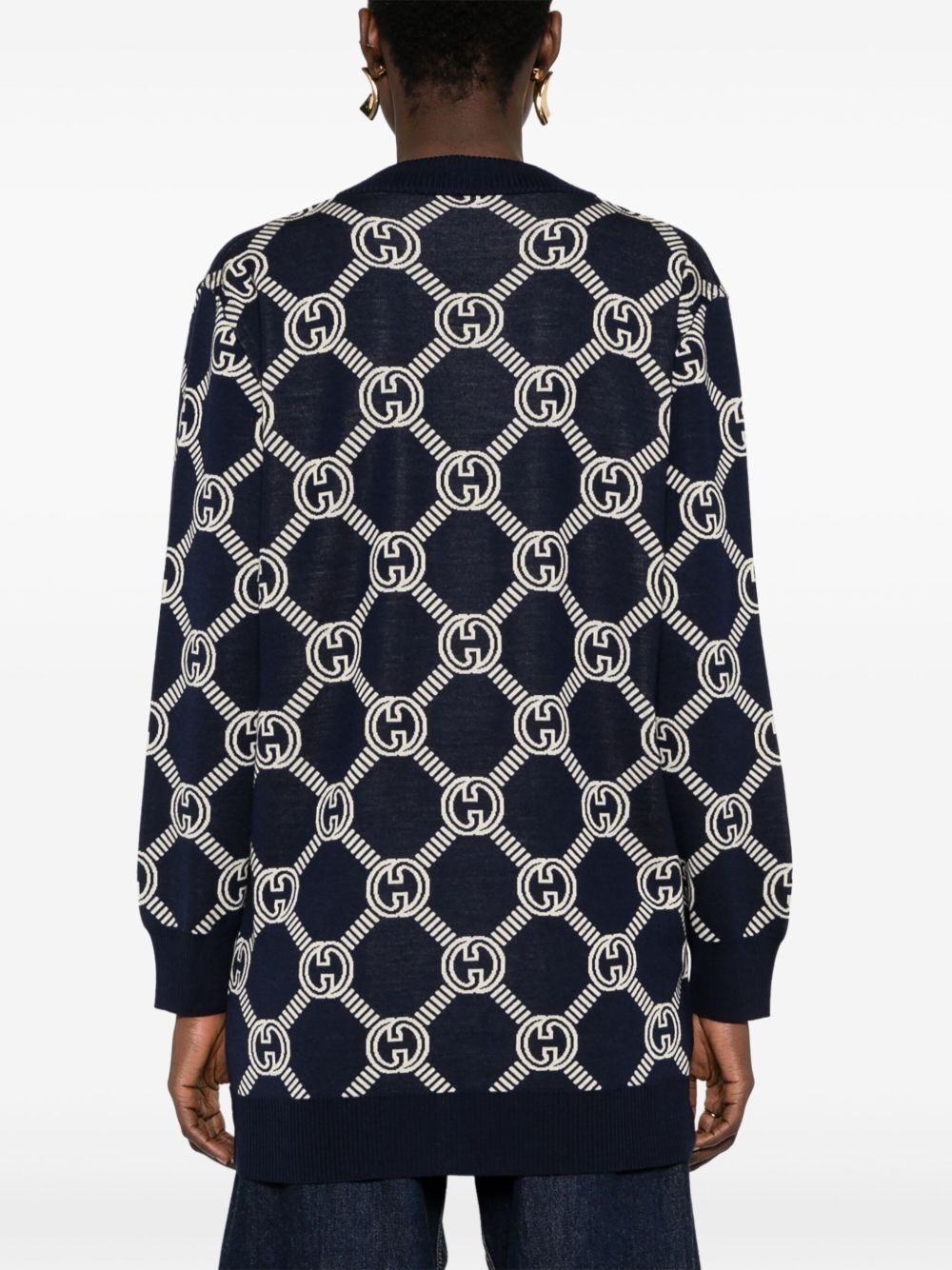 GG-jacquard reversible cardigan - 4