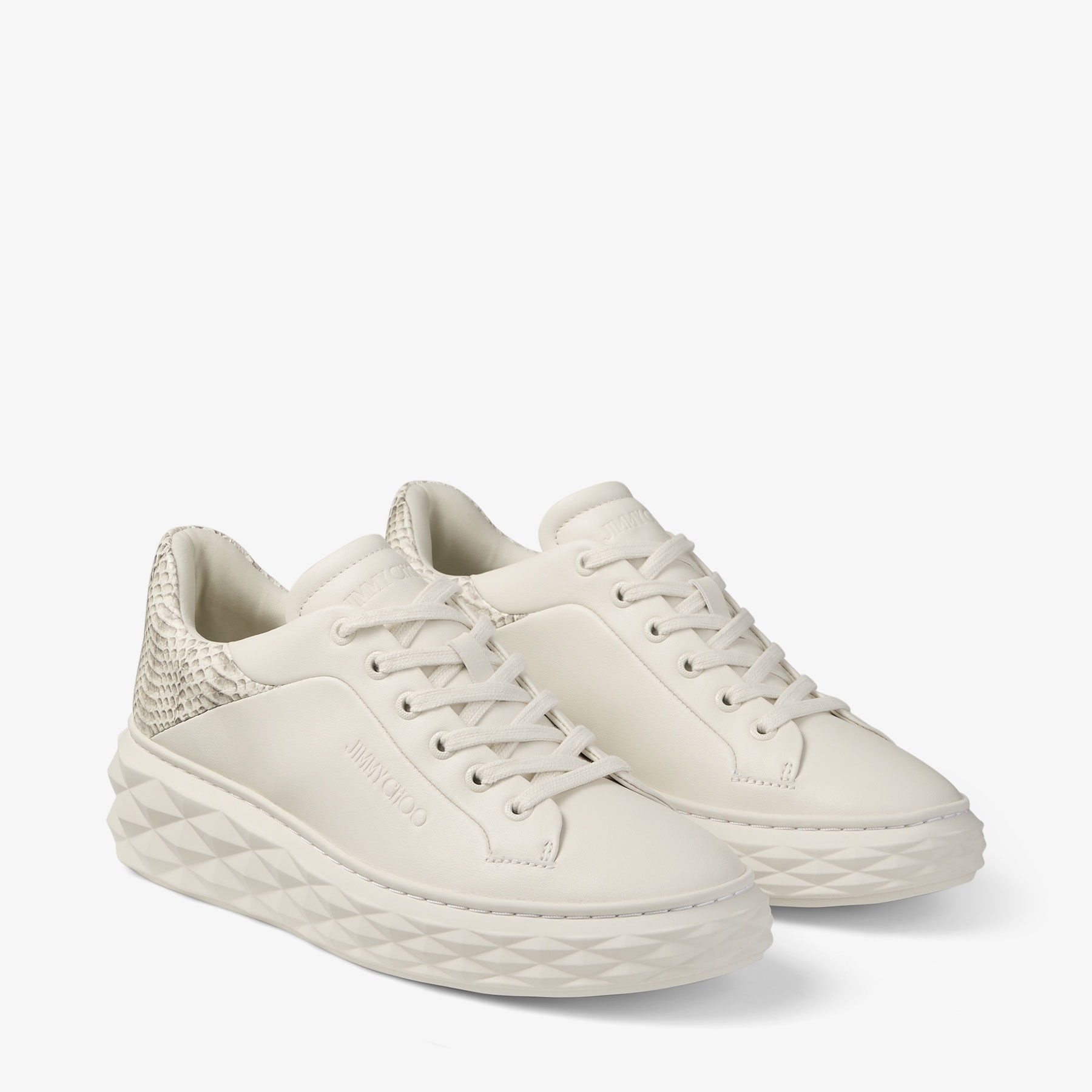 Diamond Maxi F II
Latte & Roccia Snake Print Nappa Leather Trainers - 3