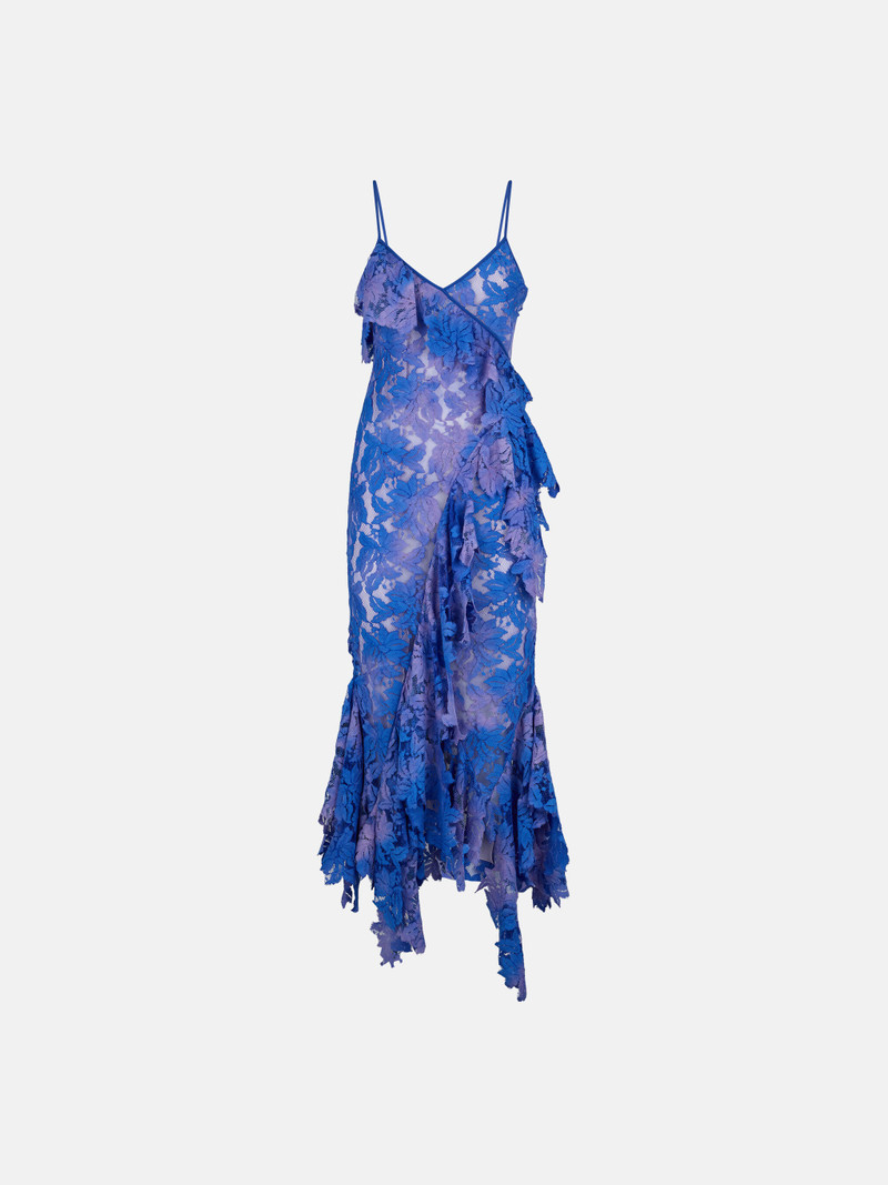 ''THELMA'' VIOLET AND DUSTY BLUE LONG DRESS 1