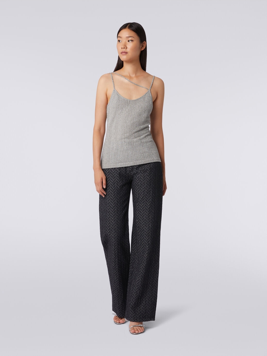 Cotton and viscose lamé tank top - 2