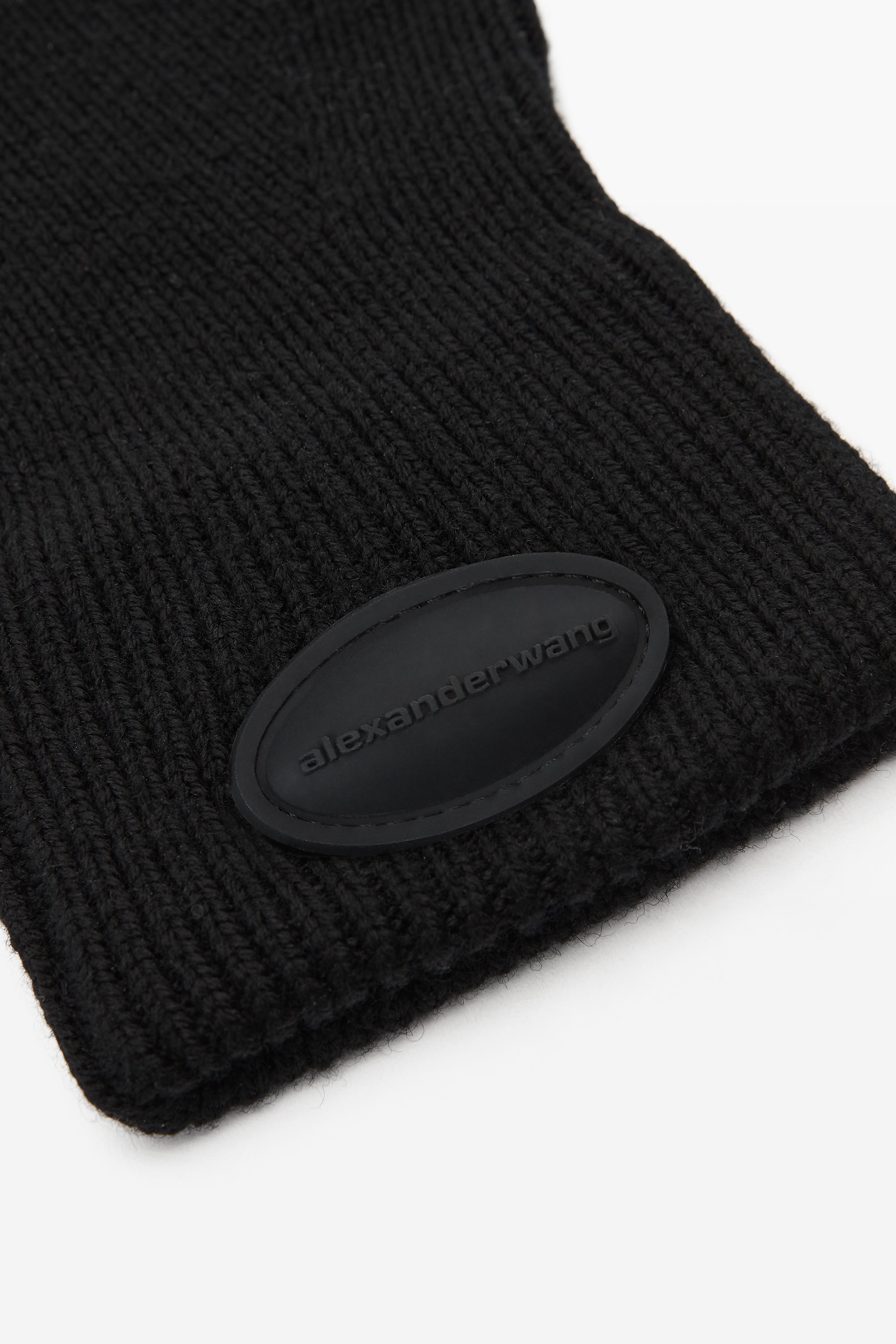 logo dome gloves in ribbed wool stretch - 2