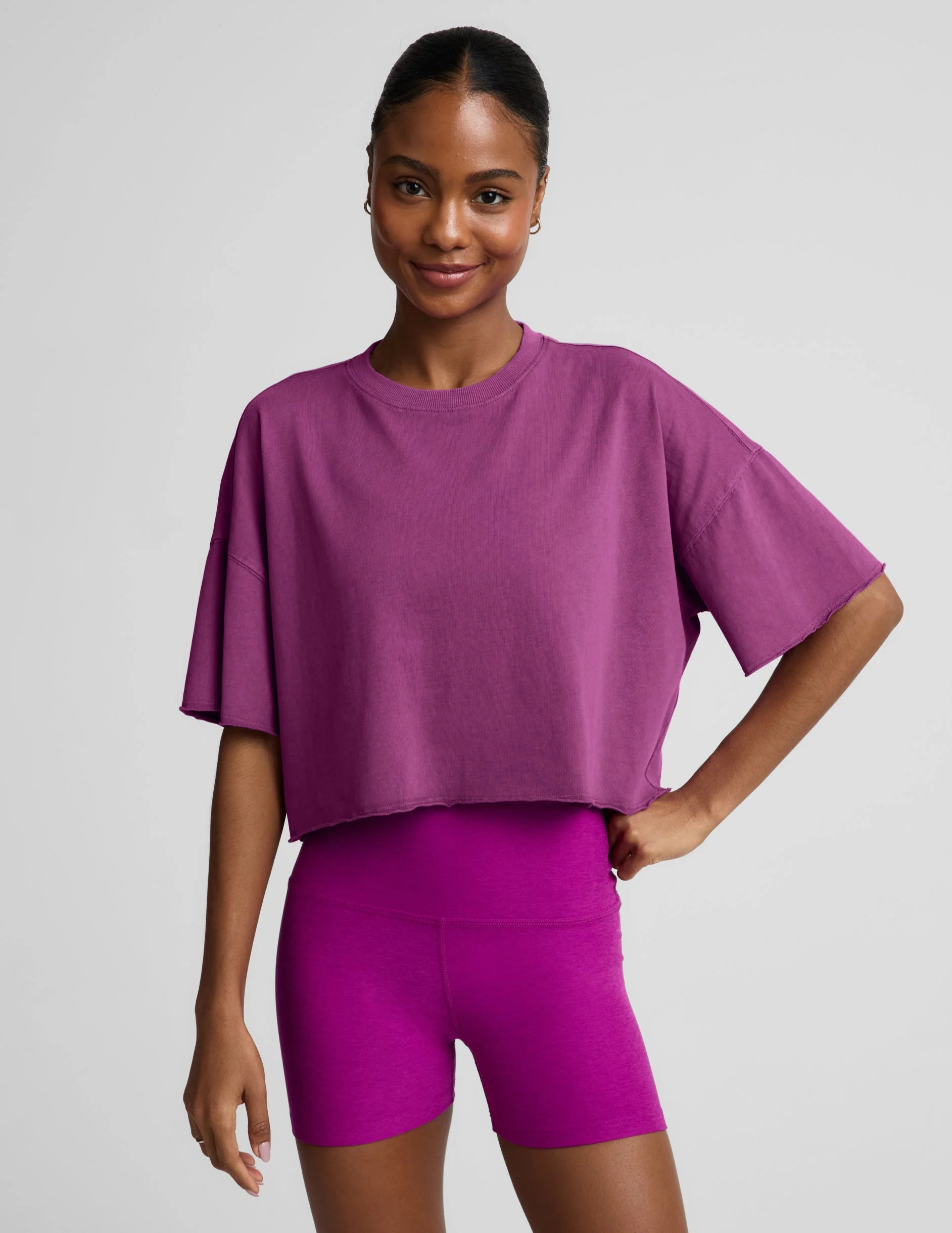 SoftKnit Better Than Ever Cropped Cotton Tee - 1