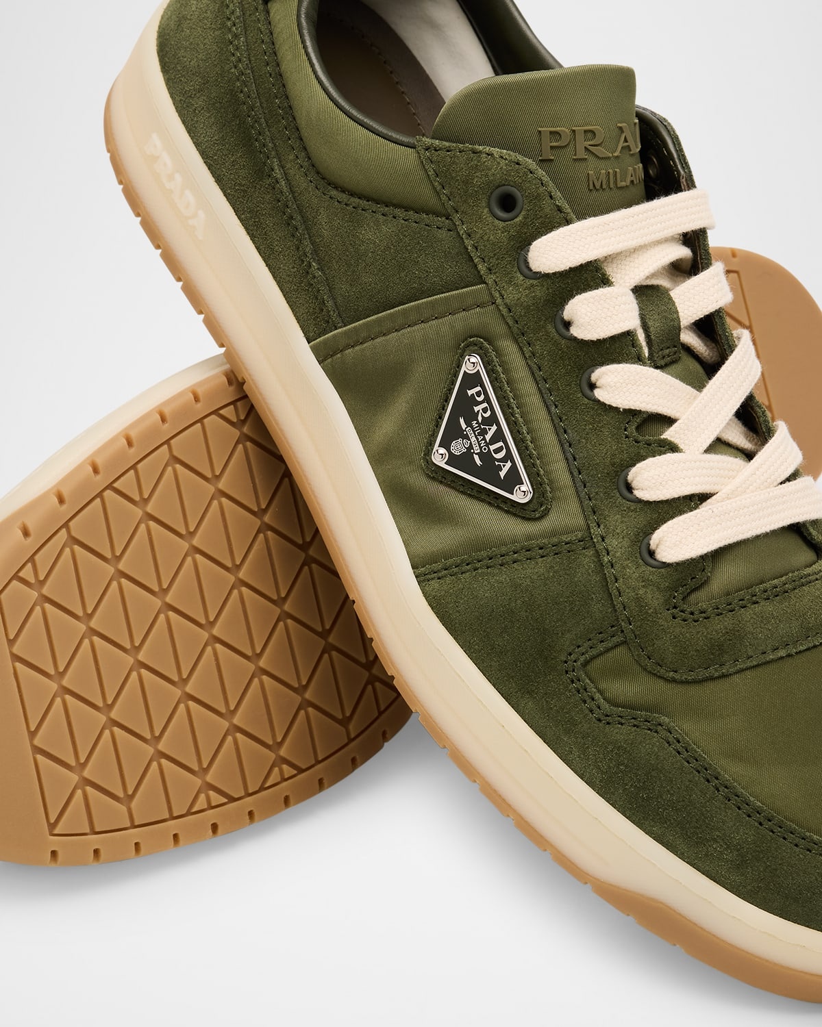 Men's Downtown Nylon and Suede Low-Top Sneakers - 6