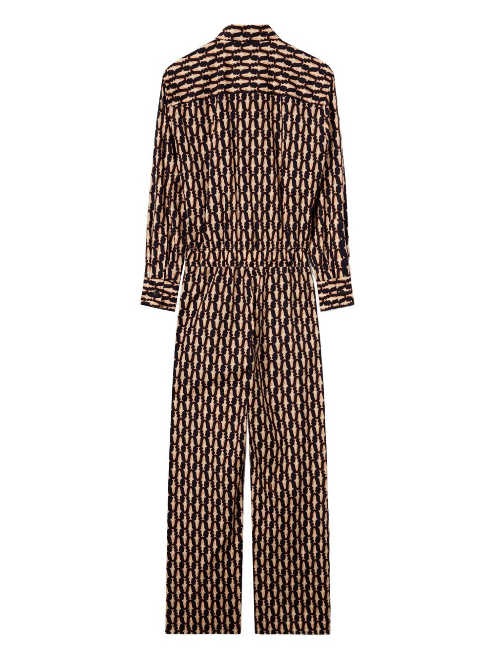 Aviator fish-print collared jumpsuit - 4