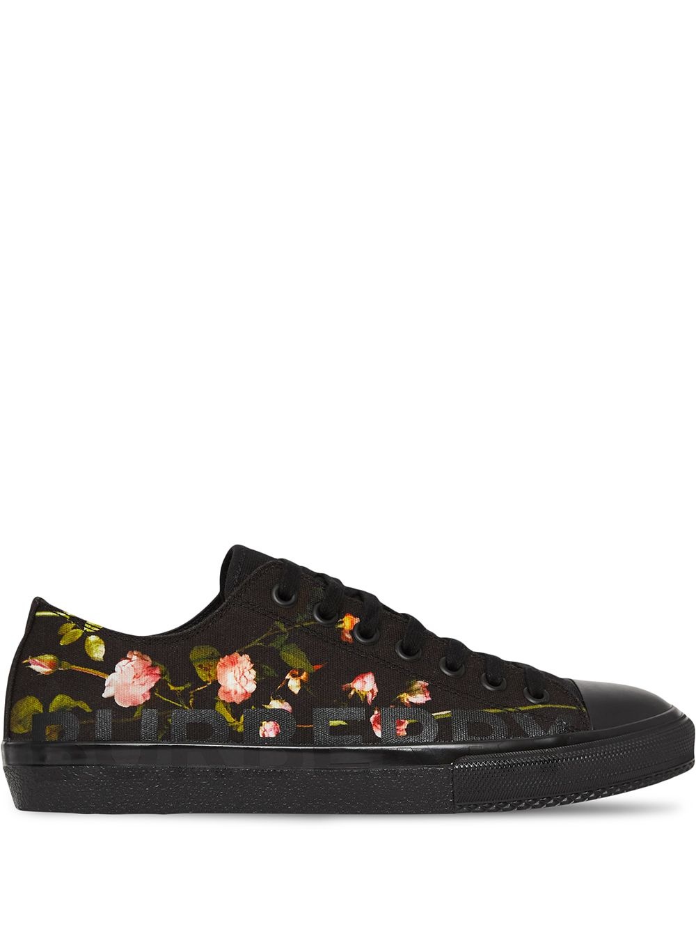 rose-print canvas sneakers - 1